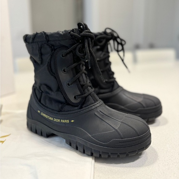 Women’s DIOR D-Venture Camouflage Nylon And Rubber Lace-Up Ankle Boots - Picture 2 of 3